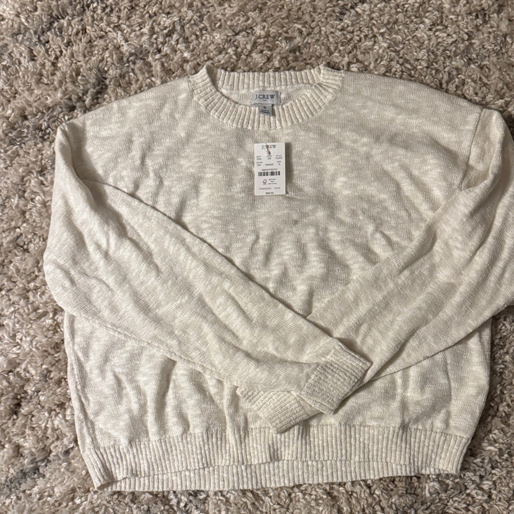 J. Crew Women's Cream Crewneck Sweater